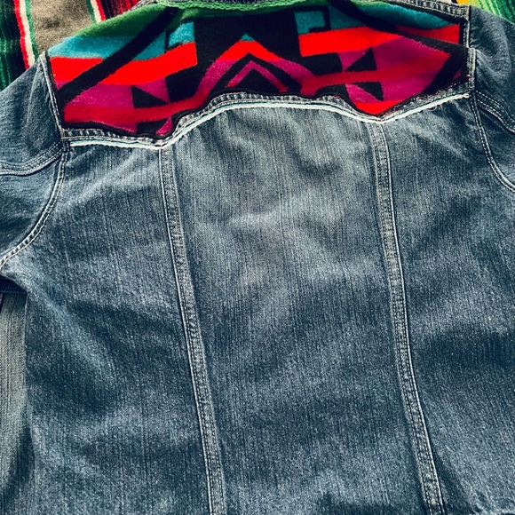 Pendleton™ Wool Hand Chainstitched Reworked True Religion Denim Jacket - Picture 5 of 7